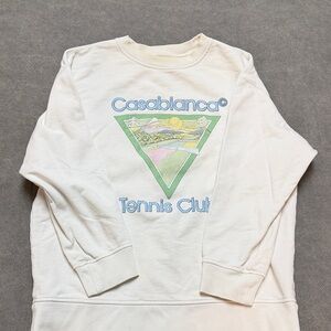 Casablanca White Tennis Club Sweatshirt, Size S